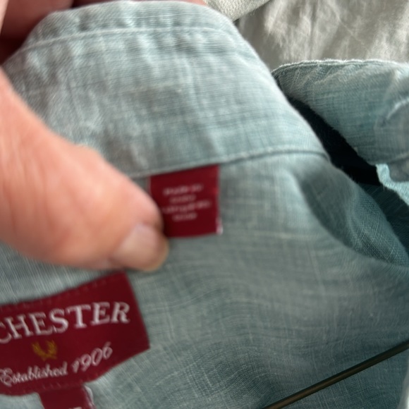 Big And Tall linen shirt. Rochester Big and Tall - Picture 5 of 6